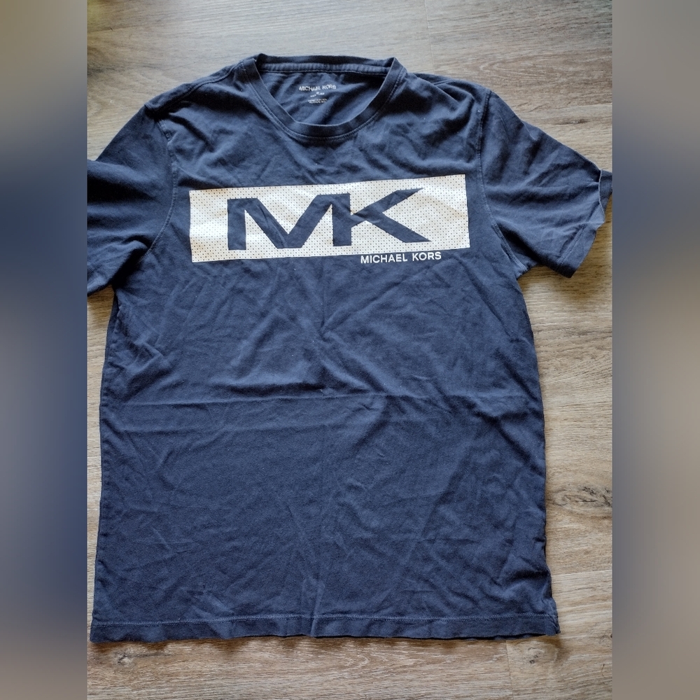 Michael Kors Navy Short Sleeve Tee with White MK Logo